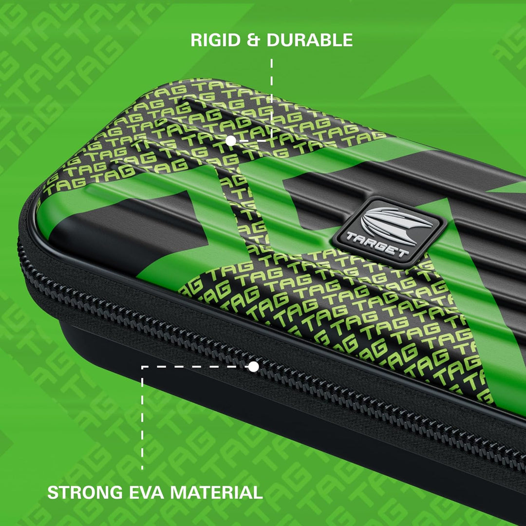 Target Darts Takoma Tag Darts Wallet, Standardgrösse, Grün | Dart Tasche für insgesamt 3 Darts | Eva