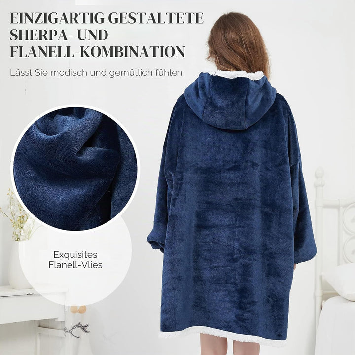 Viviland Pullover Damen & Herren Hoodie Sweatshirt, grosser und Warmer Hausanzug für Erwachsene Navy