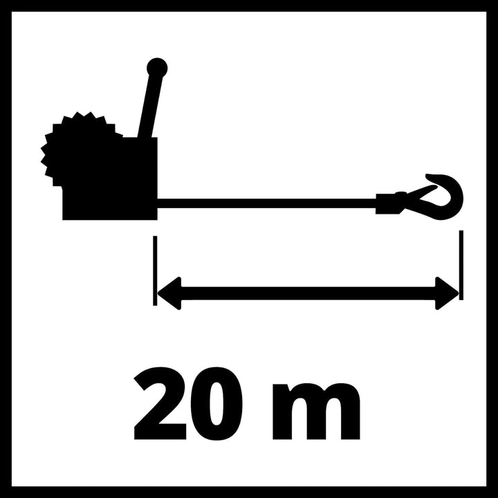 Einhell Handseilwinde TC-WI 800 (max. Tragkraft 800 kg, 20 Meter langes drallfreies Drahtseil, Rückl