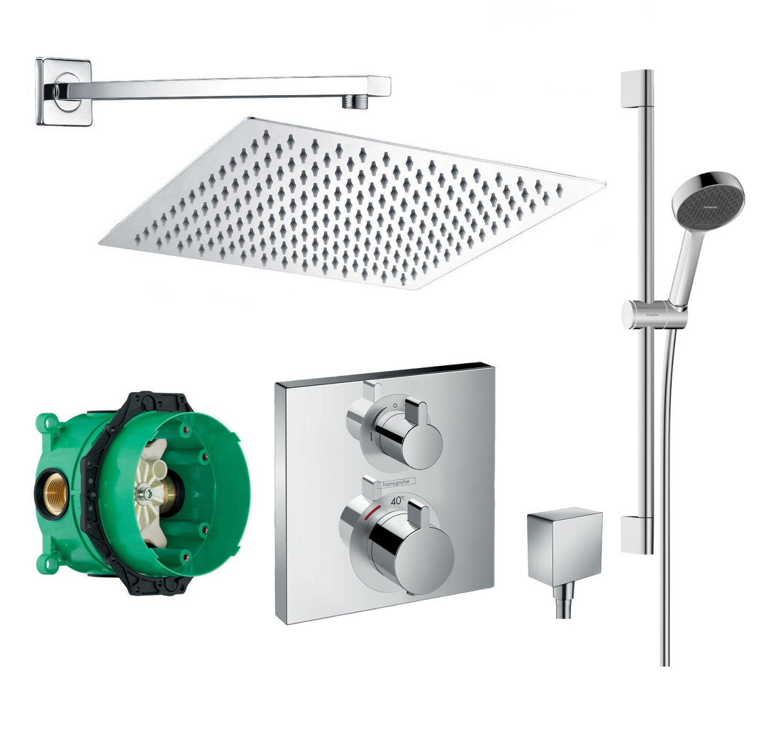 vanvilla Duschsystem mit Unterputz Duscharmatur von Hansgrohe Ecostat Square Thermostat und vanvilla