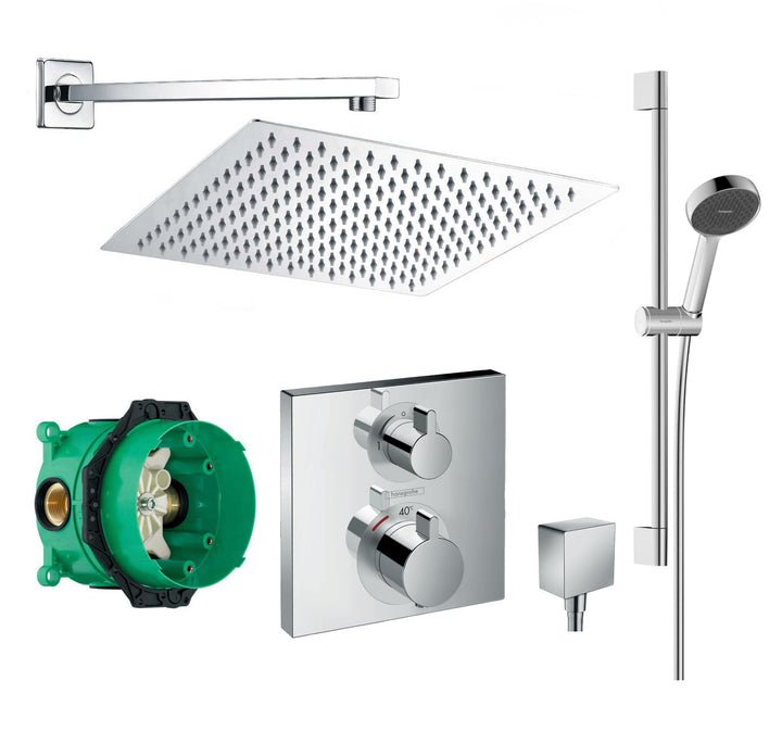 vanvilla Duschsystem mit Unterputz Duscharmatur von Hansgrohe Ecostat Square Thermostat und vanvilla