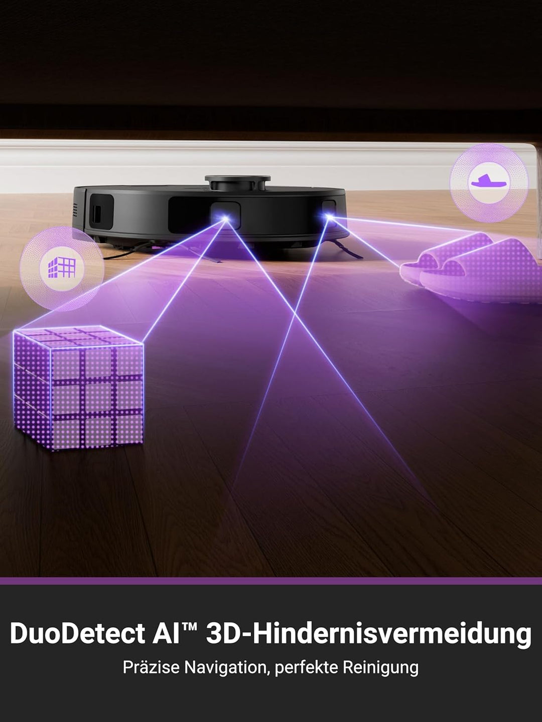 EUREKA E20 Plus Saug- & Wischroboter + beutelloser Multi-Zyklon Absaugstation (Duo-KI-3D-Hindernisve