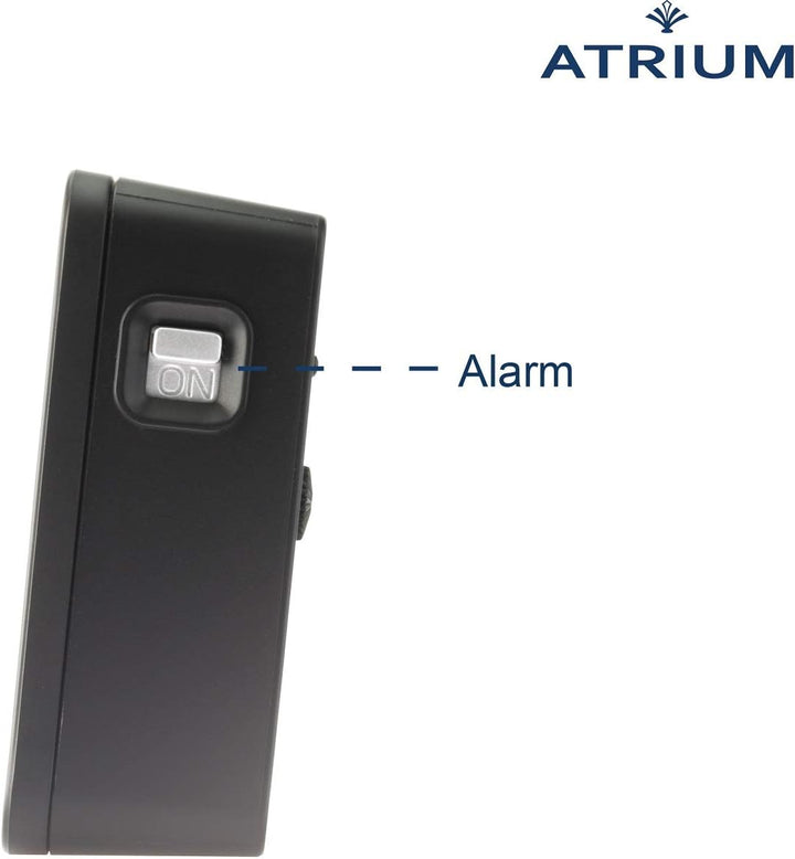 Atrium Funkwecker Analog Quarz ohne Ticken mit Licht und Snooze Leuchtzeiger schwarz A660-7
