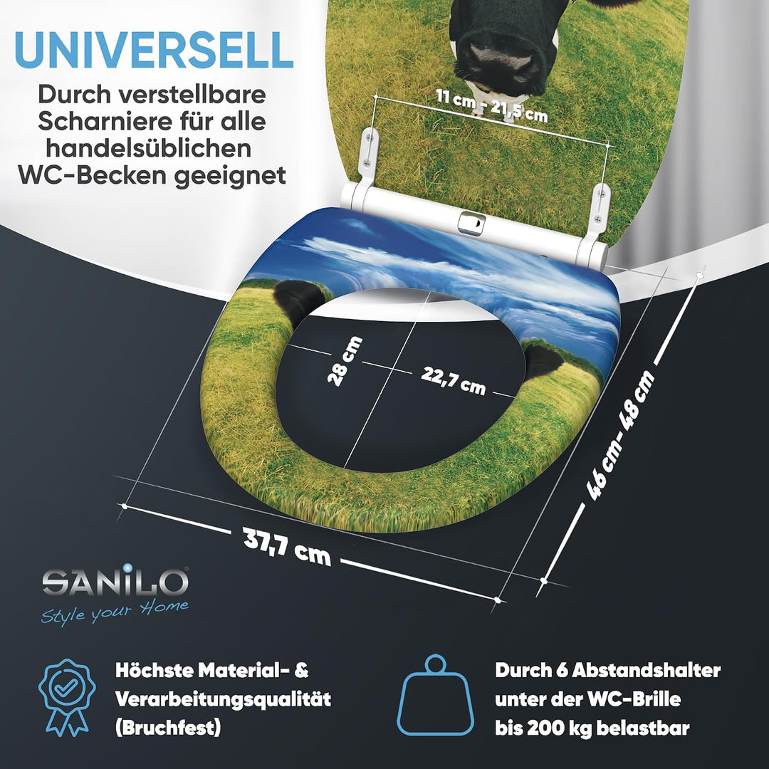 Sanilo WC Sitz mit Absenkautomatik, viele neue Toilettendeckel zur Auswahl, hochwertige Oberfläche,