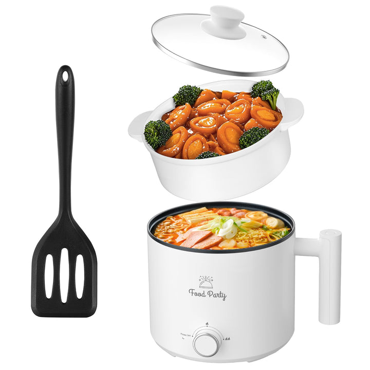 Food Party Hot Pot Elektrisch Hotpot Topf mit Dampfgarer 1,8L Elektrischer Kochtopf 220V Nudelkocher