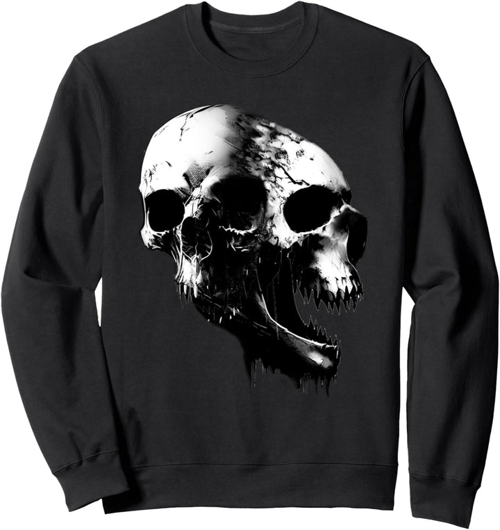 Skull Art Almost Monochromatischer Doppelschädel Sweatshirt