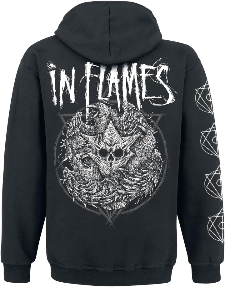 In Flames Jesterhead White Raven Männer Kapuzenpullover schwarz Band-Merch, Bands S Schwarz, S Schwa