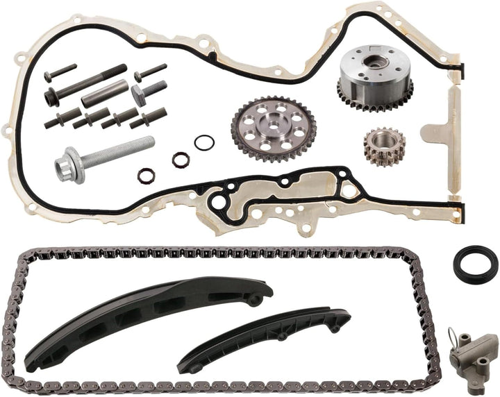 febi bilstein 106306 Steuerkettensatz für Nockenwelle, mit Gleitschienen und Kettenspanner, 1 Stück
