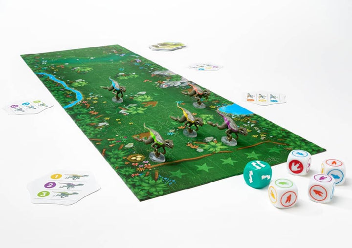 FlexiQ Raptor Race - Gesellschaftsspiele ab 7 Jahren | Spiele für 2 Personen | Reisespiele Erwachsen