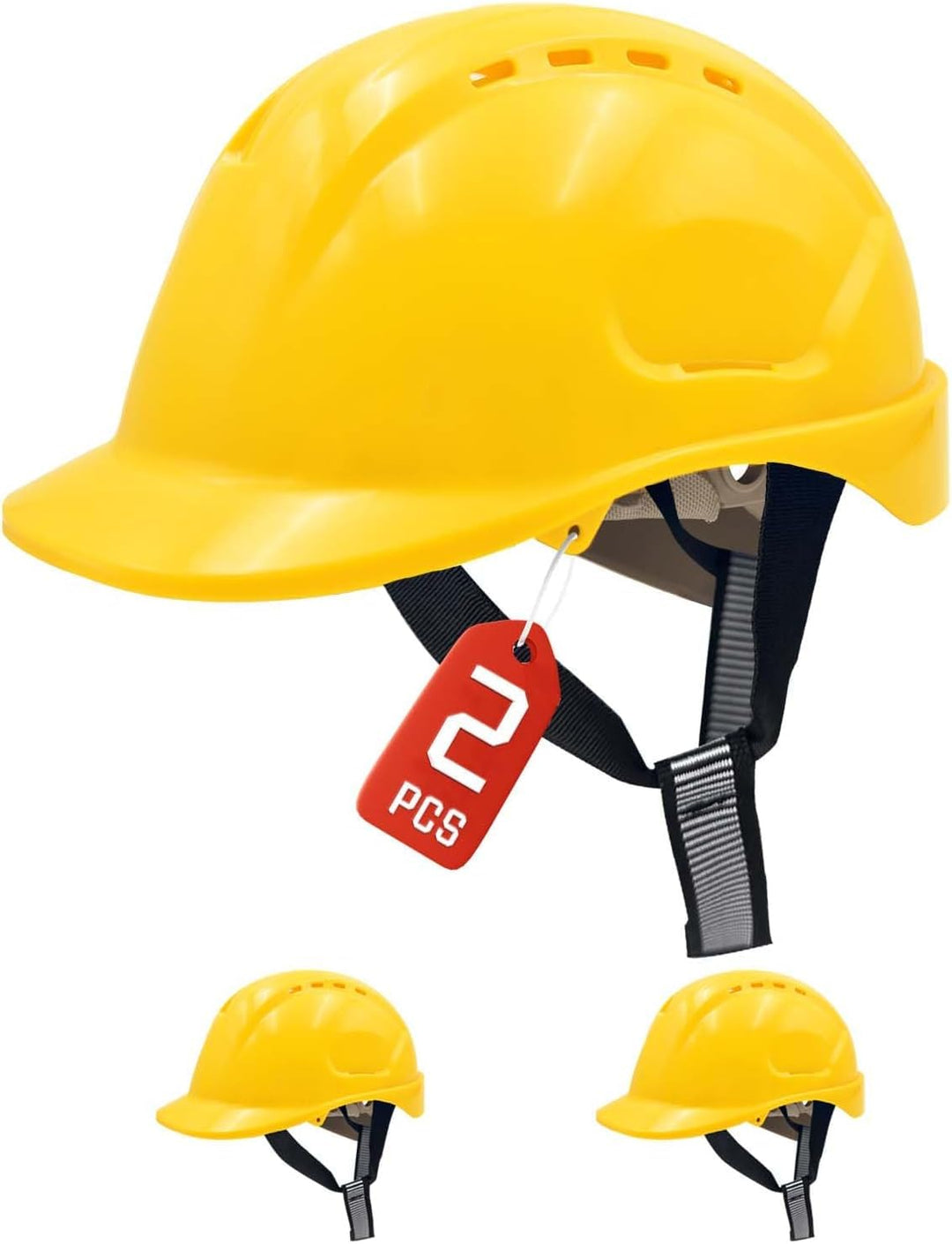Bauhelm EN397, Mustbau Sicherheitshelm, Arbeitshelm Schutzhelm mit DIY Steckplätze für 53-65 cm Kopf