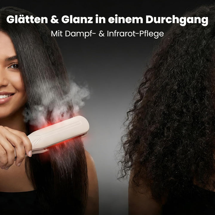 Dampf-Glätteisen mit Infrarot & Keramik - Breite 38mm Platten für langes, dickes Haar - Reduziert Ha