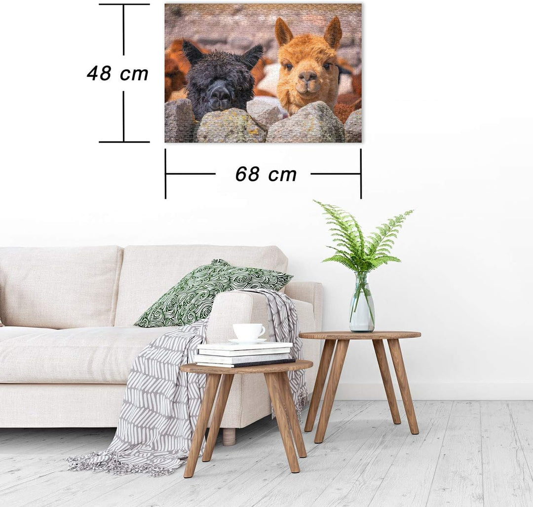 Ulmer Puzzleschmiede - Puzzle „Alpaka“ - Klassisches 1000 Teile Tier-Puzzle – Puzzlemotiv aus Südame