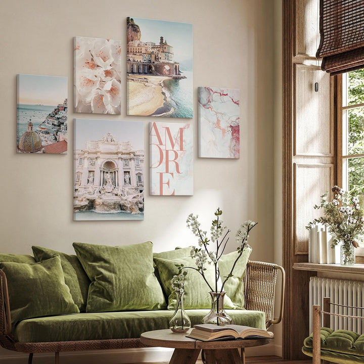 Muralo - Wandbilder Set - Leinwand Bilder Set Aufhängefertig - Bilder für Wohnzimmer Schlafzimmer -