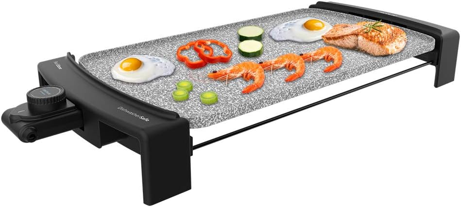 Cecotec Elektrisches Tasty & Grill 3000 RockWater. 2600 W, Riedra RockStone Beschichtung, M-förmiger