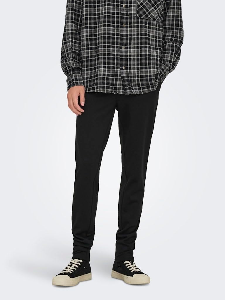 Only & Sons Male Chino Hose ONSMARK Slim Fit Chino Hose 27W / 30L A: Dark Grey Melange/Black, 27W /
