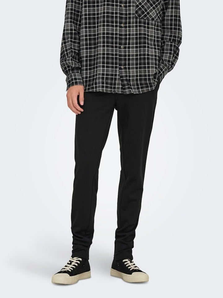 Only & Sons Male Chino Hose ONSMARK Slim Fit Chino Hose 27W / 30L A: Dark Grey Melange/Black, 27W /