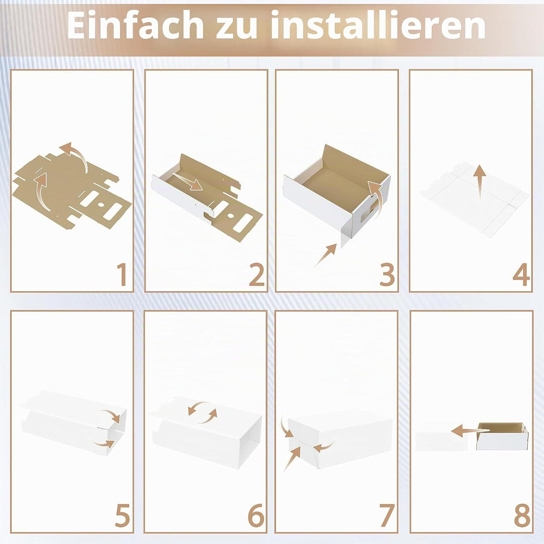 UISEBRT 10er Boxen-Set,Schuhboxen Stapelbar,Aufbewahrungsbox Schubladen mit Transparentes Sichtfenst