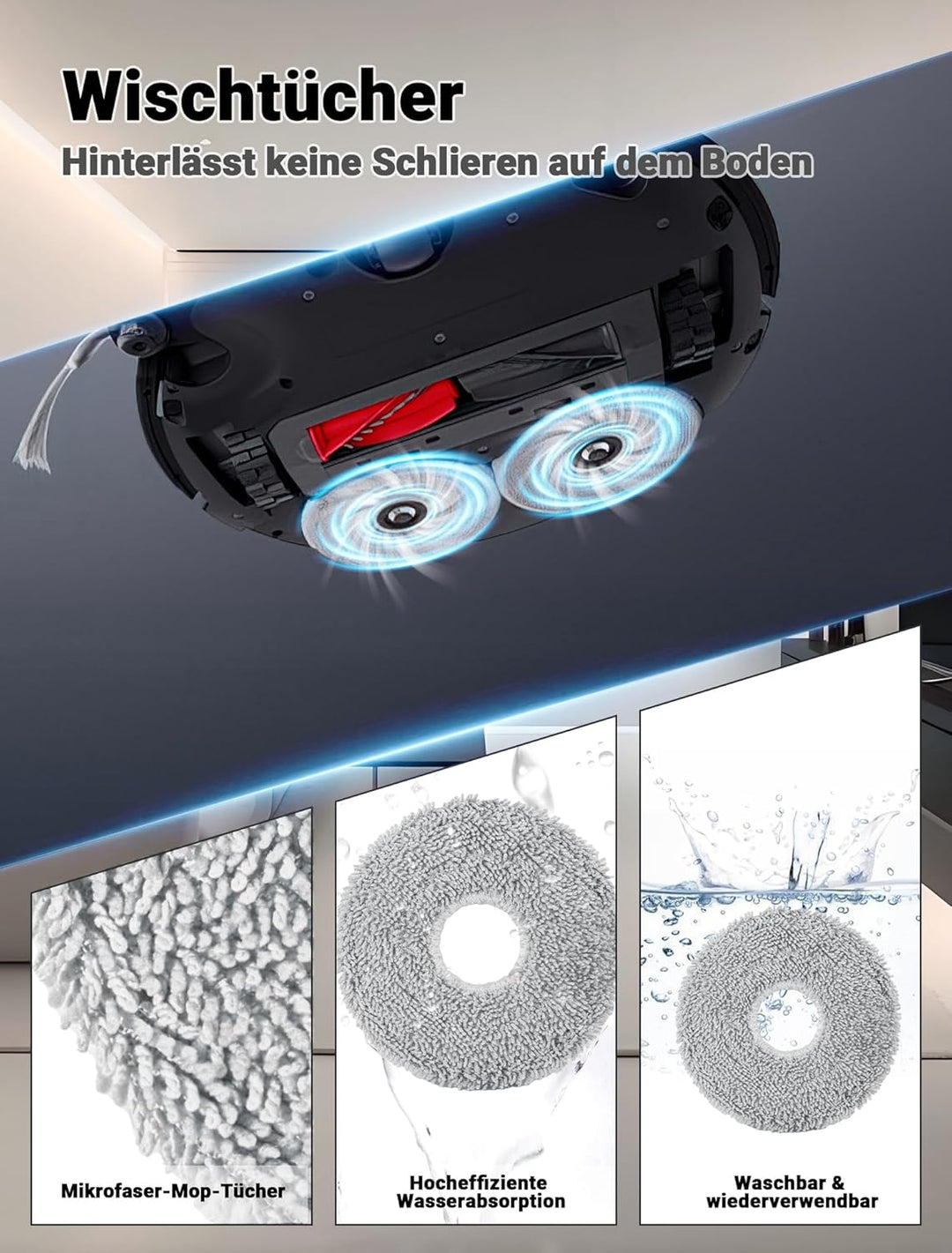 24 Stück Zubehörset für Roborock Saros 10R Saugroboter, 1 Reinigungsmittel 1 Hauptbürste 4 Staubbeut