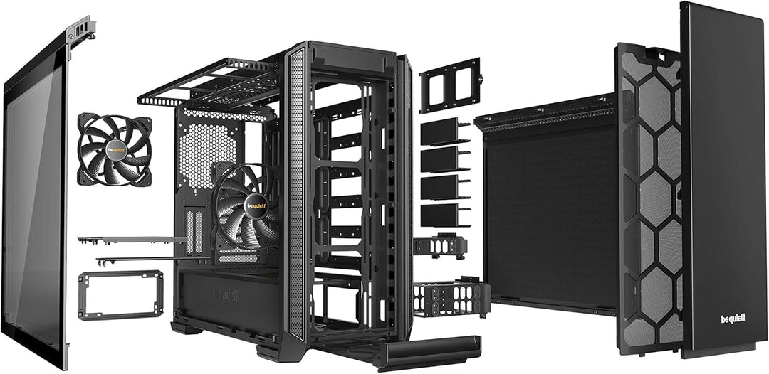 be quiet! Silent Base 601 Window Black PC-Gehäuse, 2X Pure Wings 2 140mm Lüfter, bis 360mm Radiator,