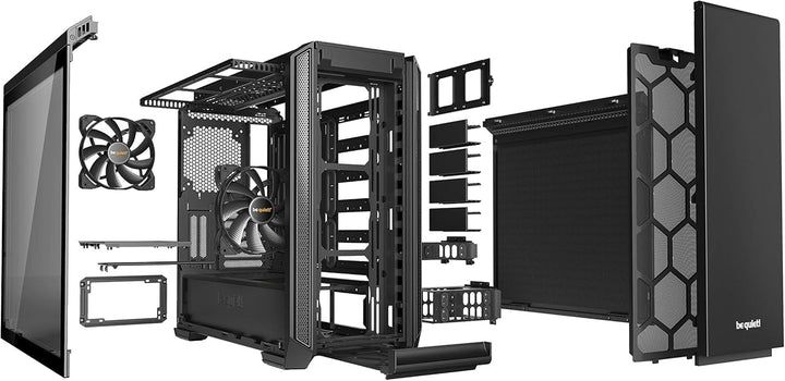 be quiet! Silent Base 601 Window Black PC-Gehäuse, 2X Pure Wings 2 140mm Lüfter, bis 360mm Radiator,