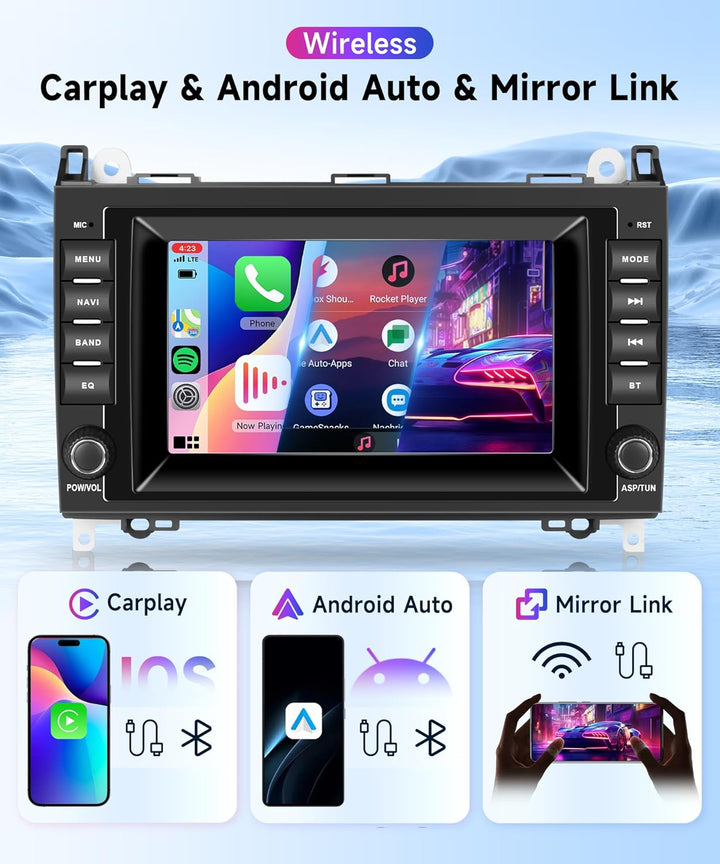 2+64G 7" Android Autoradio für Mercedes-Benz A-Klasse W169/B-Klasse W245/Viano/Vito W639/Sprinter W9