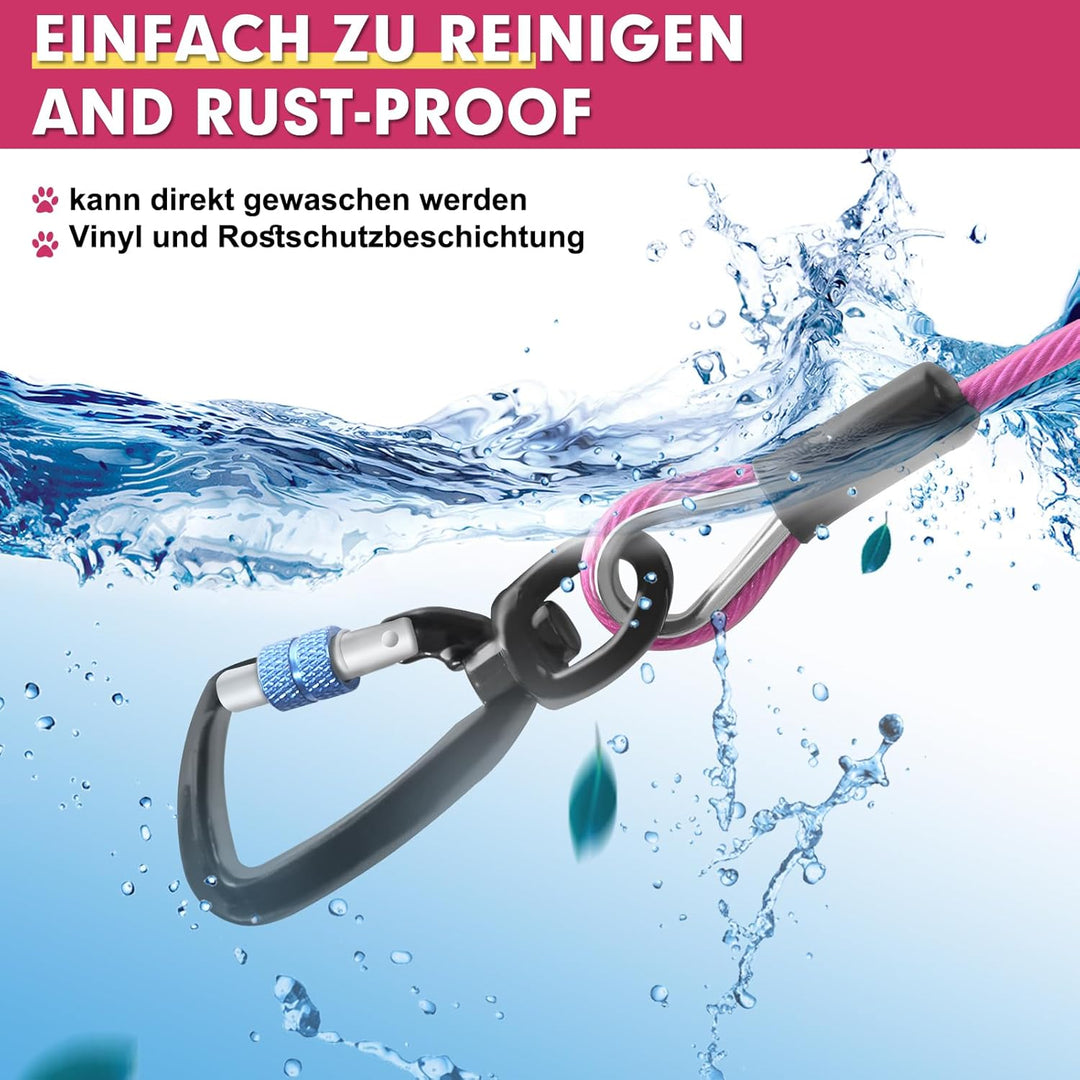 Snagle Paw Hochbelastbar Hofleine für grosse Hunde für den Garten 9m Reissfestigkeit 100 Pfund, Dreh