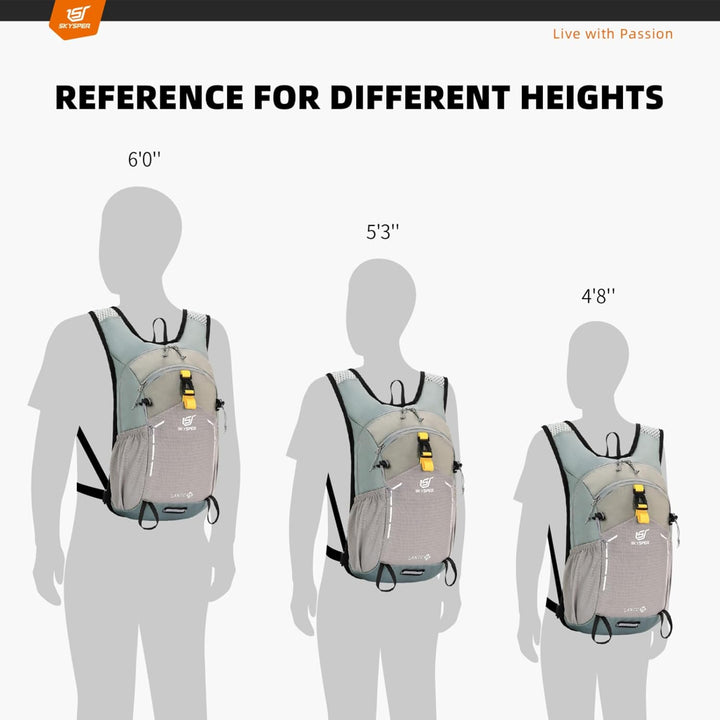SKYSPER Wanderrucksack 15L Rucksack Herren Klein Tagesrucksack Leichter Trekkingrucksack für Wandern