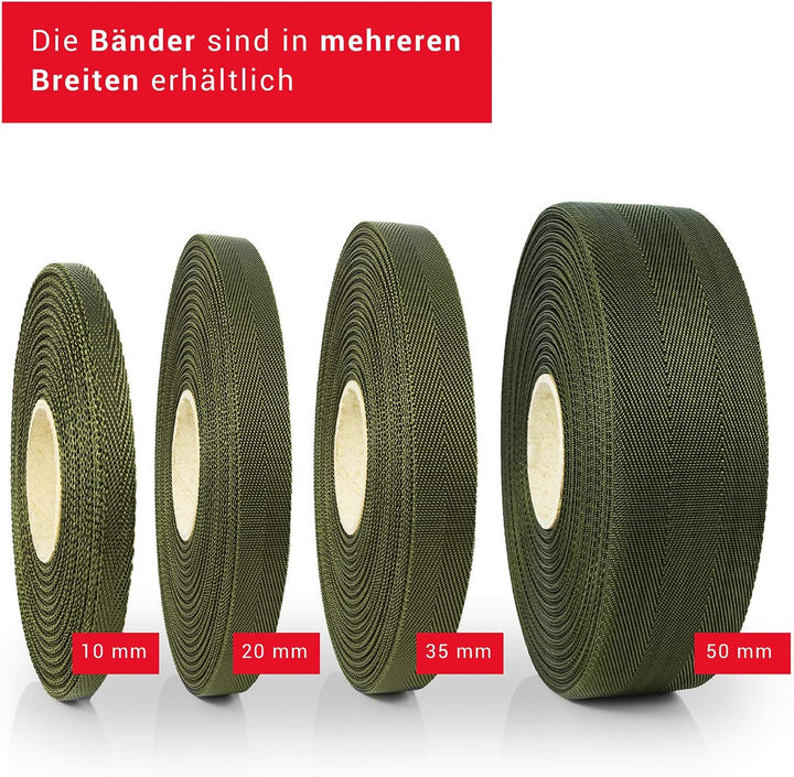 Effaband Baumanbinder 25m olivegrün Breite 50 mm/Pflanzenbinder zur Baumbefestigung aus witterungsbe