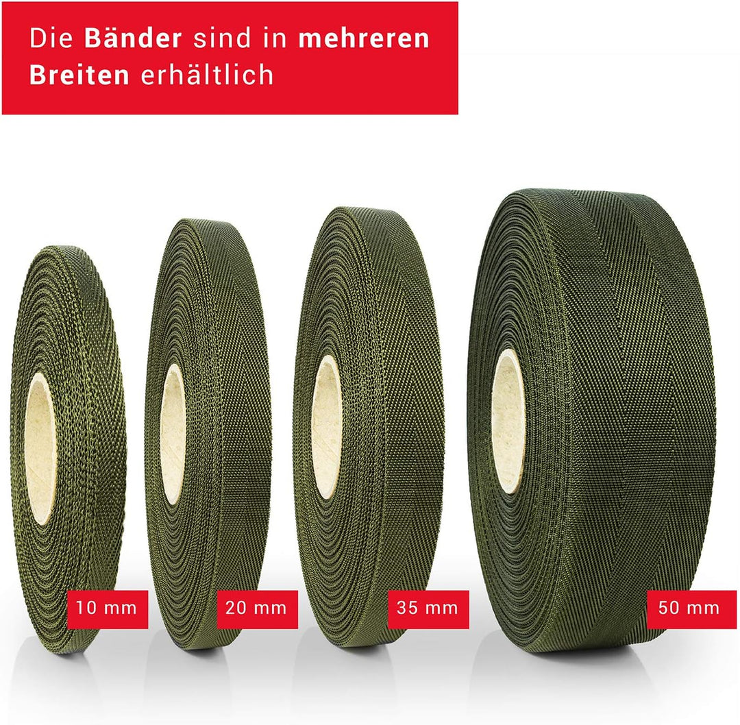 Effaband Baumanbinder 25m olivegrün Breite 20 mm/Pflanzenbinder zur Baumbefestigung aus witterungsbe