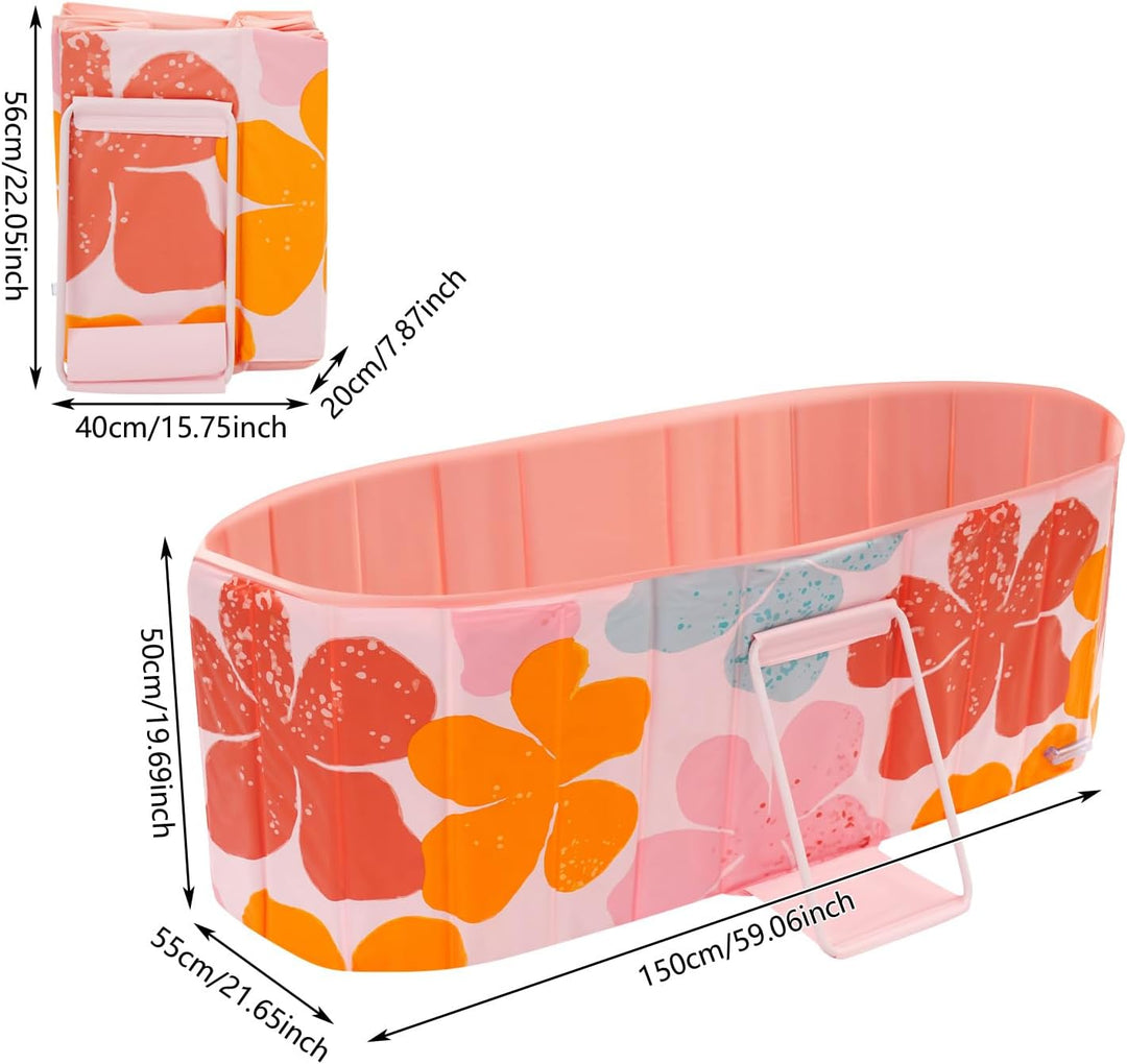 Faltbare Badewanne für Erwachsene 150cm - 2in1 Eisbad & Warmwasser - Tragbare Freistehende Wanne, Mo