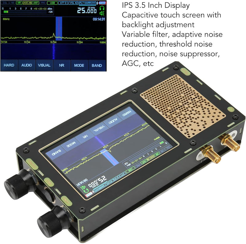 50 kHz-2 GHz SDR-Empfänger Malahit SDR-Empfänger, 3,5-Zoll-Touchscreen, 3600-mAh-Akku, AM SSB NFM WF