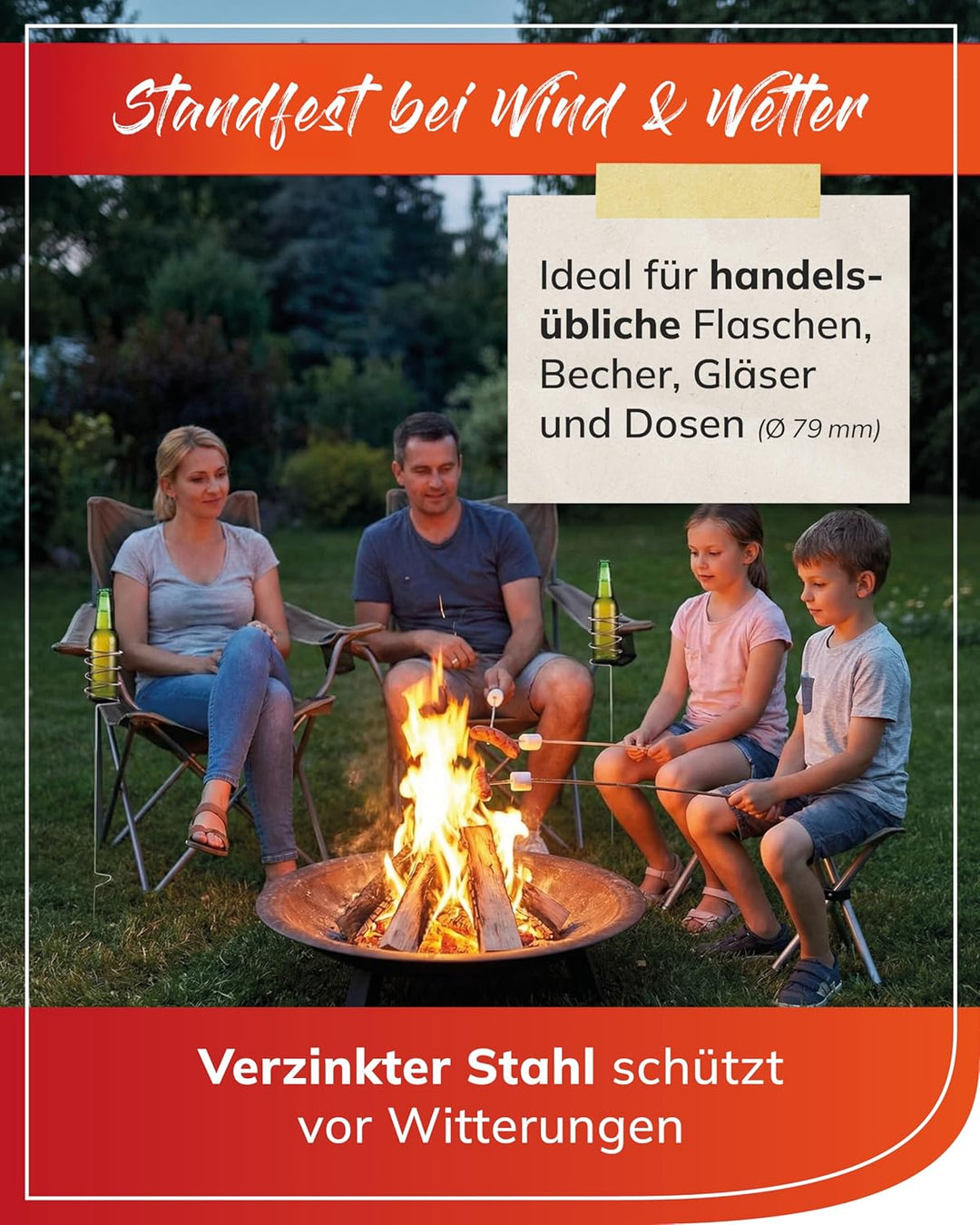 bellissa 5er Set Bierflaschen-Halter – innovativer Getränkehalter Ständer - Halterung für die Bier-F