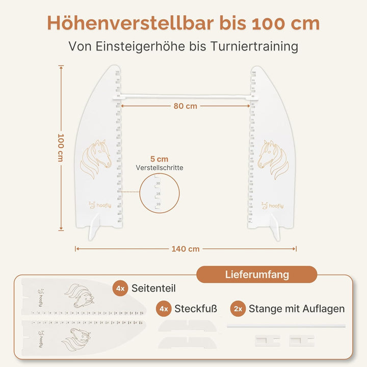 Hobby Horse Hindernis Set Höhenverstellbar bis 100 cm – 2X Turnier Hürde für Kinder & Jugendliche, P