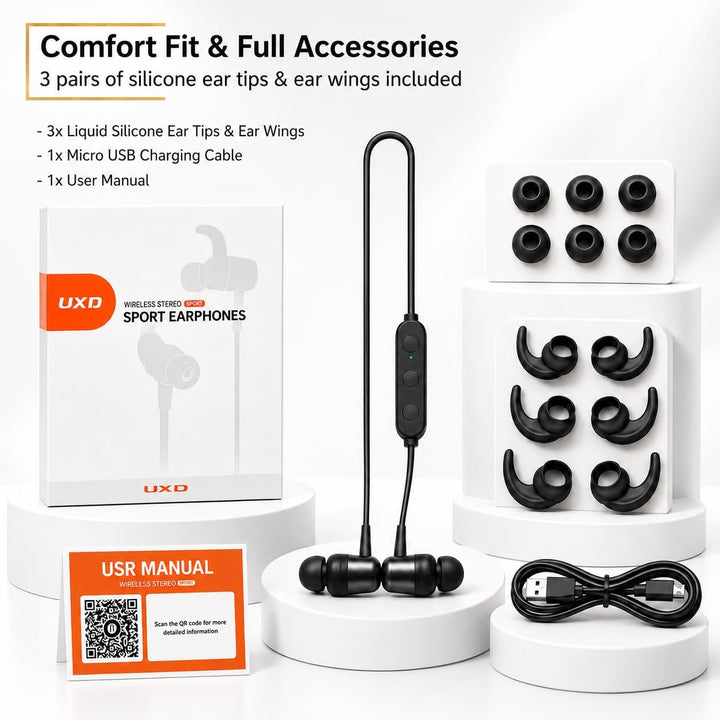 Bluetooth Kopfhörer Kabellos 5.0 Sport, 20 Std Spielzeit, IPX7 Wasserdicht, In-Ear Kopfhörer mit Mik