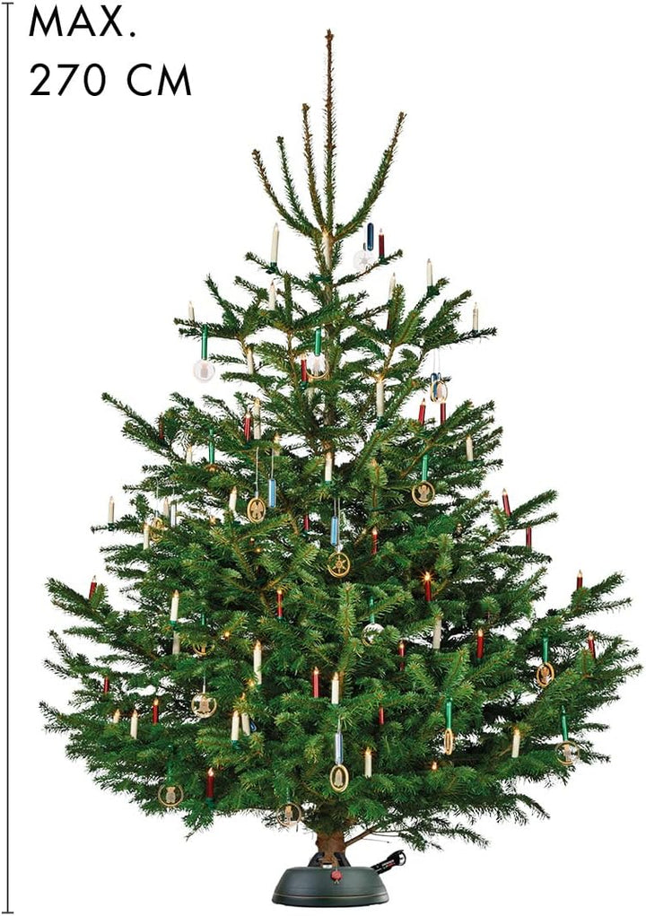KRINNER Weihnachtsbaum Christbaumständer PREMIUM L Grün inkl. Fusspedal- und Einseiltechnik Sicherhe