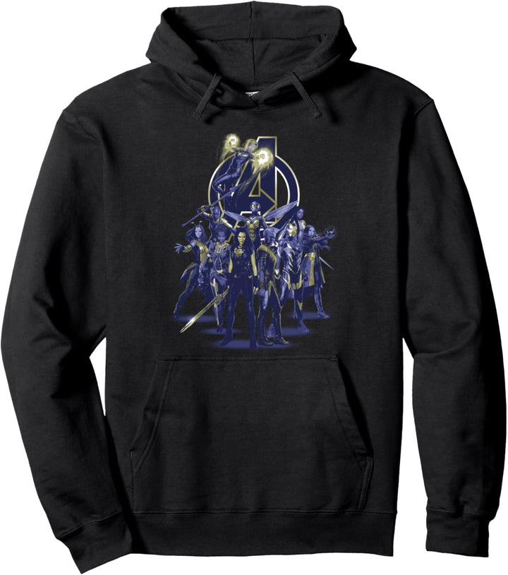 Marvel Avengers Endgame Purple Hue Logo Portrait Pullover Hoodie