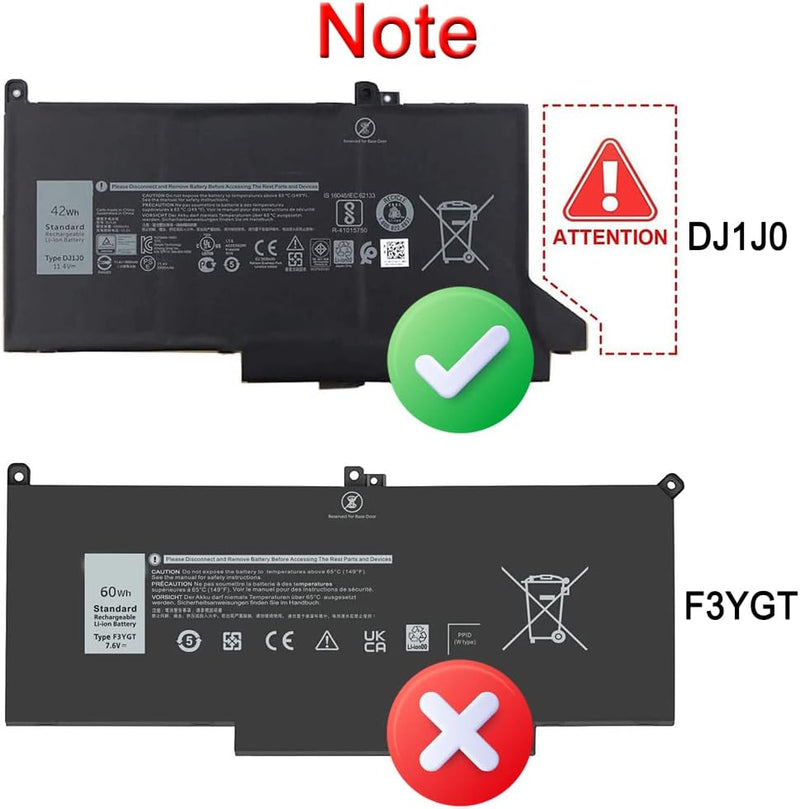 XITAIAN 11.4V 42Wh 3500mAh 0G74G OG74G DJ1J0 Ersatz Laptop Akku für Dell Latitude 7000 E7280 E7380 E