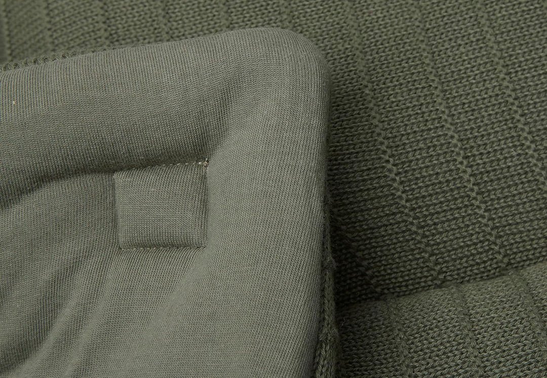 Jollein Krabbeldecke für Baby - Pure Knit, Leaf Green - Bio-Baumwolle - Laufgittereinlage - 75x95 cm