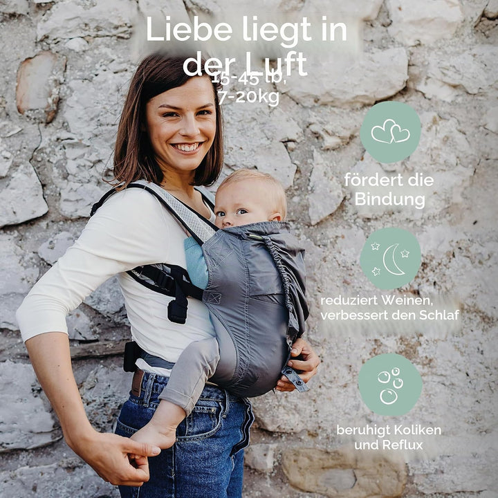 Boba Air Federleichte Babytrage und Kindertrage - Baby Trage ab 3 Monaten (7-20kg) - Kindertrageruck