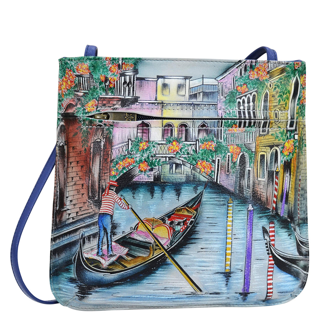 Anuschka Damen Cross Body aus Leder, handbemalt Einheitsgrösse Venezianische Geschichte, Einheitsgrö