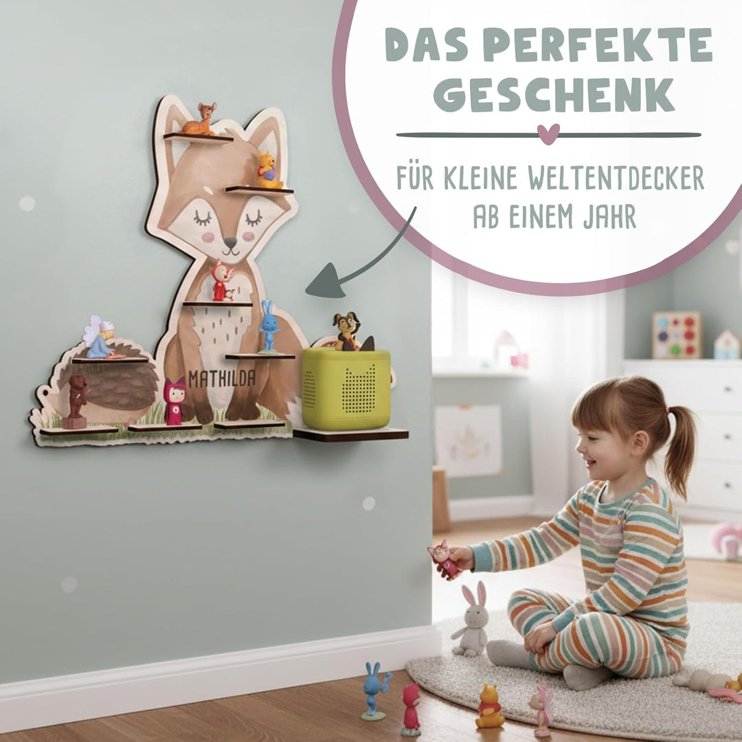 hellomini Tonie Regal Mädchen mit Wunschnamen für Toniebox 1 &amp; Toniebox 2 - Personalisiertes Toniebo