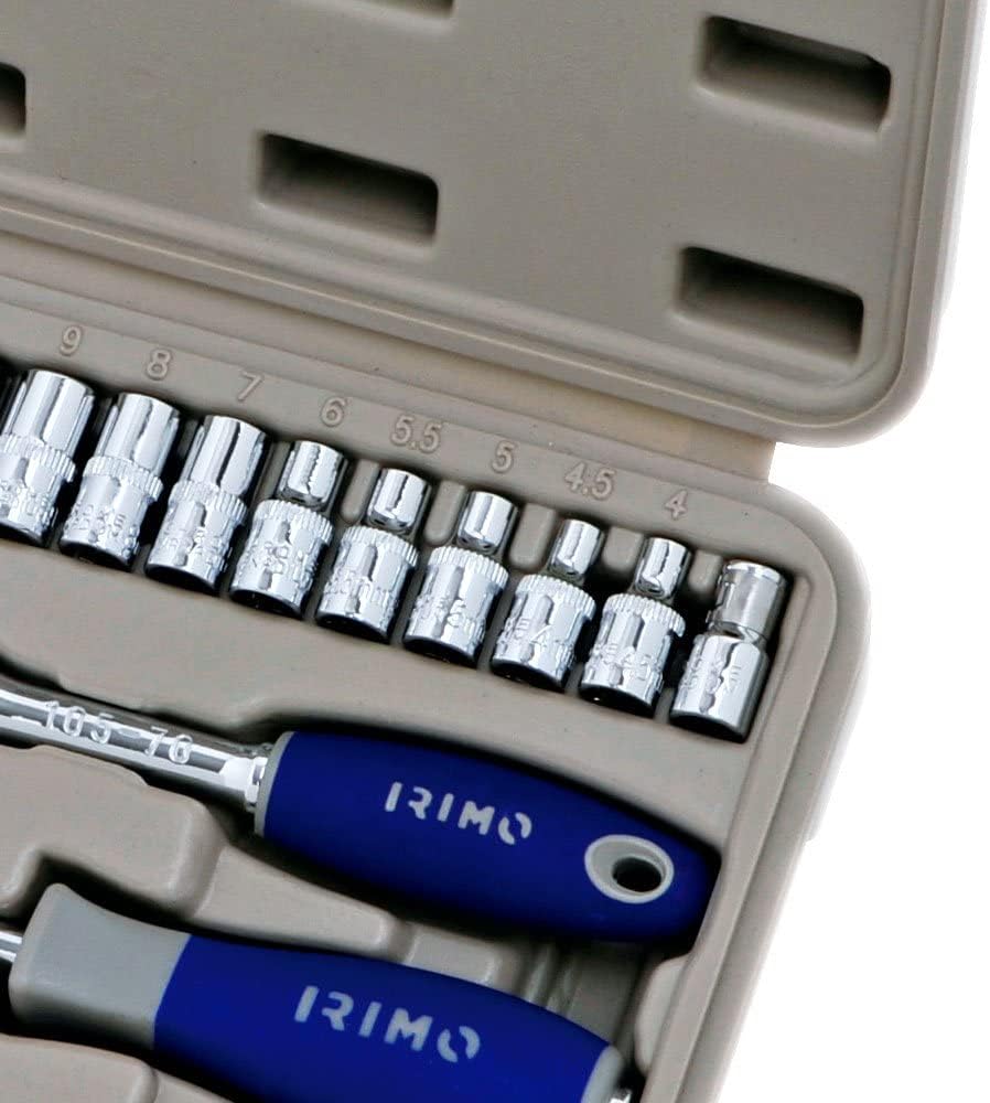 Juego vasos y puntas 1/4", 35 piezas