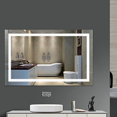 Willonin Badspiegel mit Beleuchtung,Badezimmerspiegel mit Beleuchtung, LED Touch, Energiesparend, wa