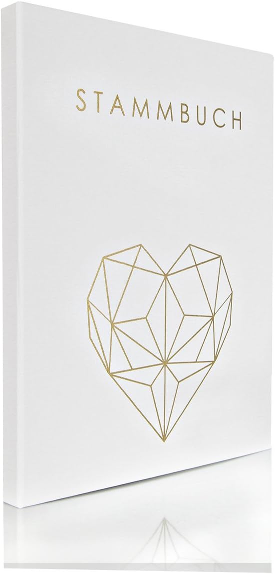 Hochzeitideal – Stammbuch der Familie Serie Geometric weiss DIN A4 - Buchbinderleinen Stammbuch Hoch