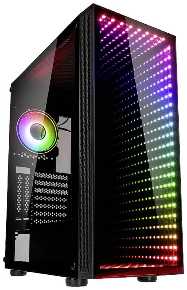 Kolink Void Rift PC Gehäuse Midi Tower Case mit ARGB-beleuchteter Front, Glas mit Vertikaler GPU-Ein