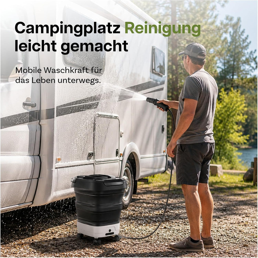 Faltbarer Tragbarer Hochdruckreiniger mit 12L Wassertank von WanderS – Kabelloser Akku Druckreiniger