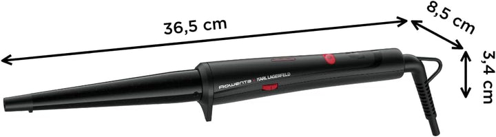 Rowenta x Karl Lagerfeld CF324L Professioneller Lockenstab für Locken und Wellen, konische Form, Ker