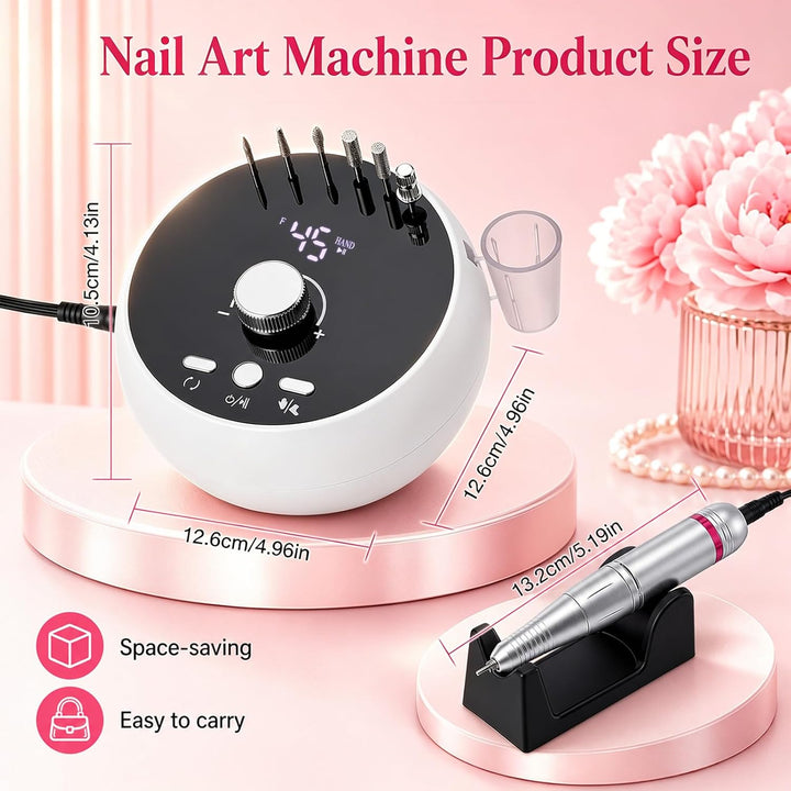 Nagelfräser, Professionelle Elektrische Nagelfeile, 45,000RPM Ultraleise Fräser Nägel Maniküre Pedik