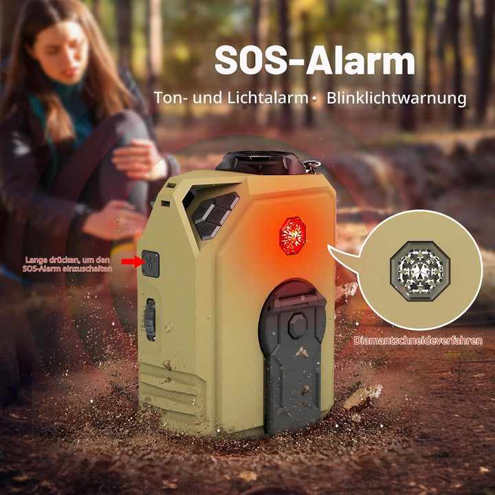 Tragbares Kurbelradio mit Bluetooth/USB Flash Drive/TF Anschlus, 2000mAh Akku AM/FM/SW Notfallradio
