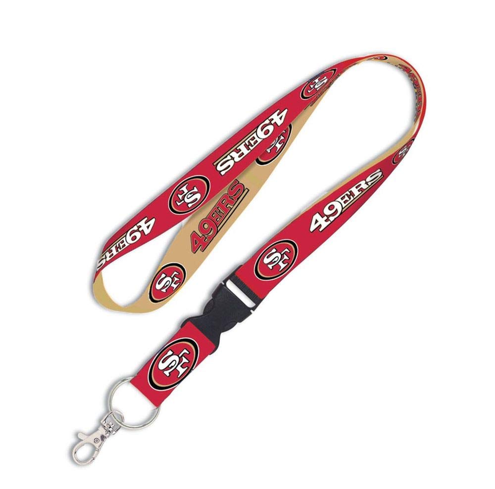 Wincraft NFL San Francisco 49ers Schlüsselband mit abnehmbarer Schnalle, 1,9 cm Rot, Rot